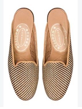 Stubbs & Wootton natural straw raffia mules